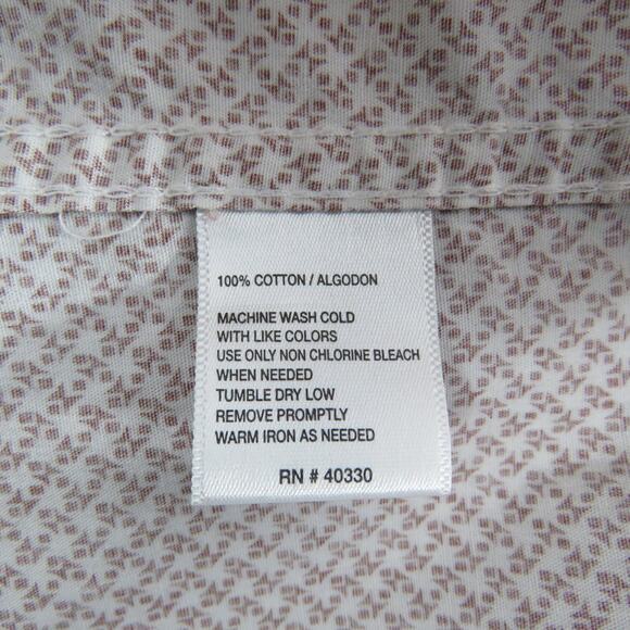 Haggar Clothing Red and White Button Up Shirt Medium Preppy - Picture 4 of 5